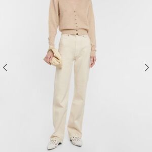 Khaite Danielle High-Rise Straight Jeans in Off White